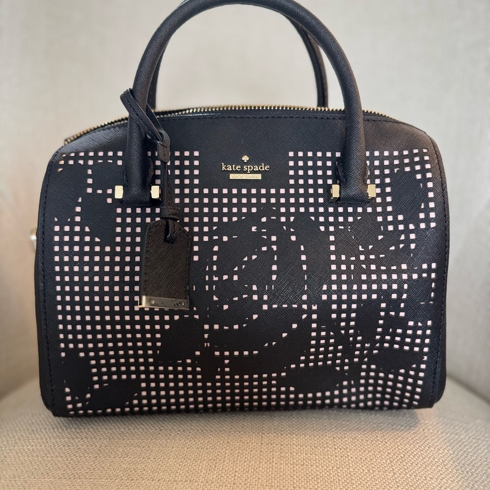 Kate Spade Black and Cream Studded Satchel
